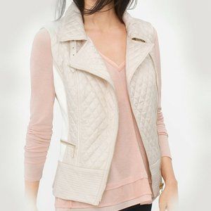 White House Black Market Quilted Puffer Moto Vest